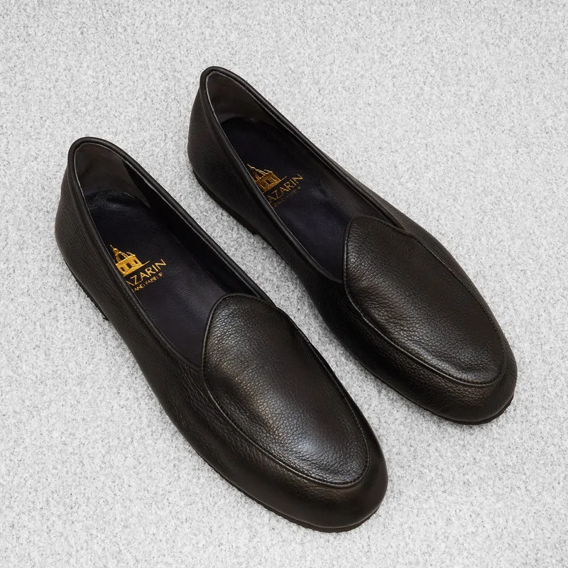 Chaussons Noirs - Cuir grainé