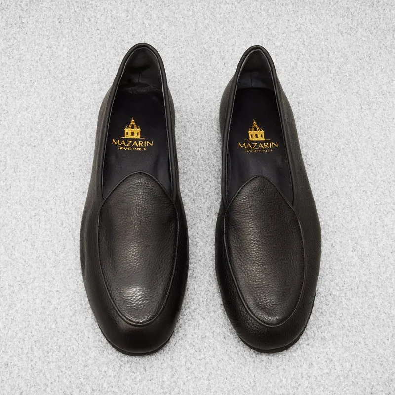 Chaussons Noirs - Cuir grainé