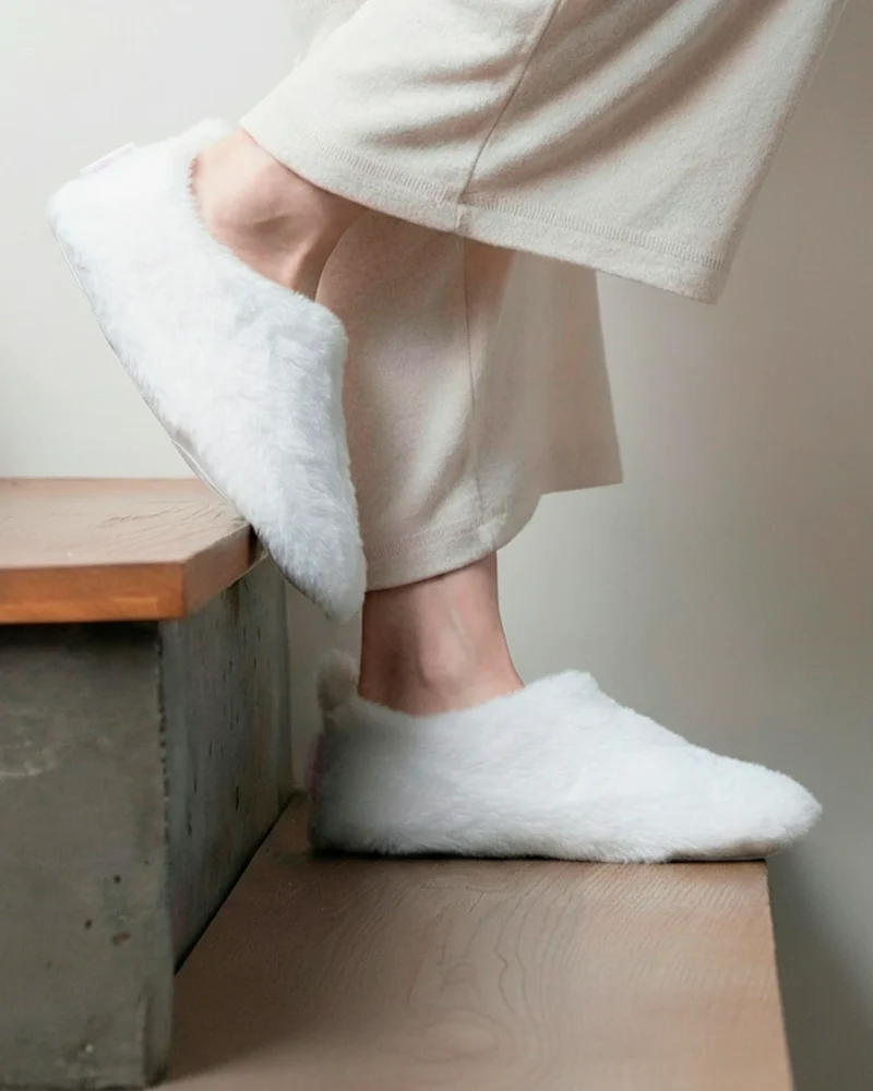 Chaussons bottillons Femme Ivoire