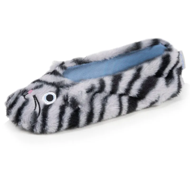 Chaussons ballerines 3D Femme Chat tigré