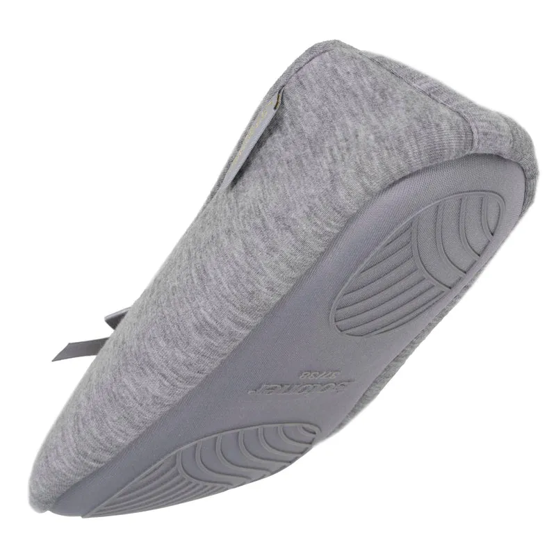 Chaussons ballerines Femme Gris nœud satiné