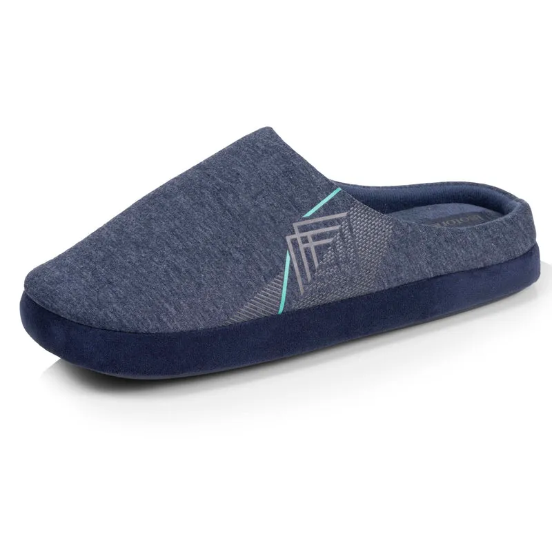 Chaussons mules Homme Marine chiné diamant