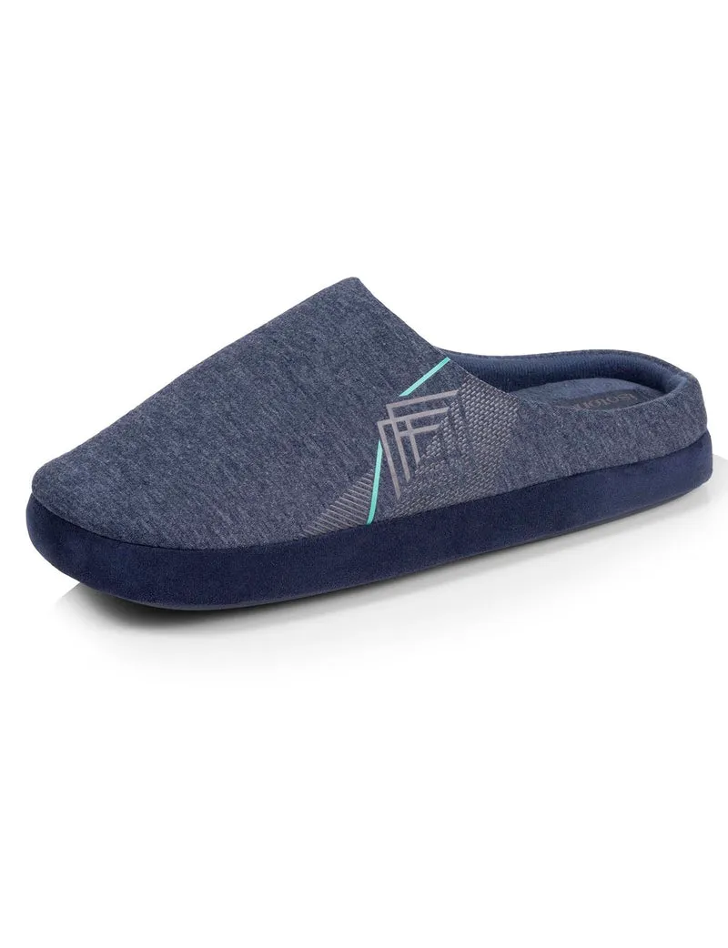 Chaussons mules Homme Marine chiné diamant