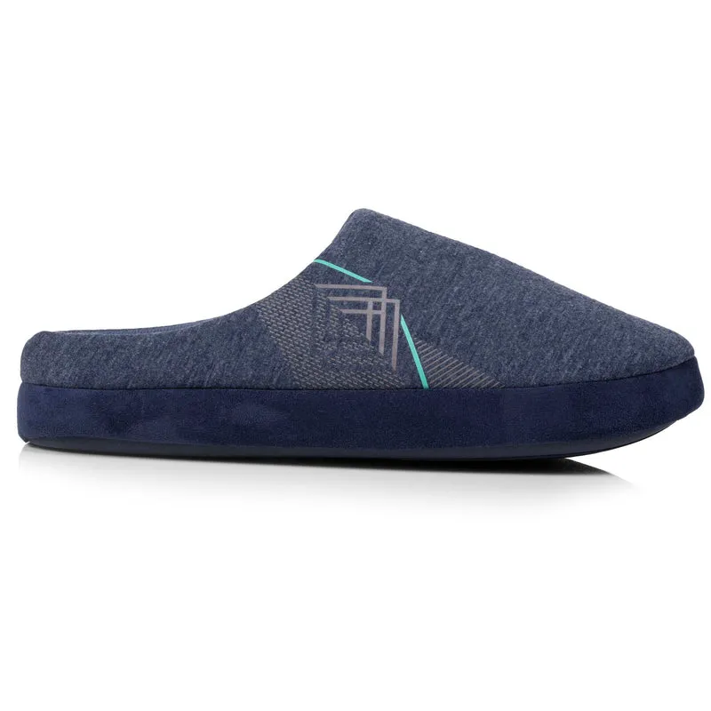 Chaussons mules Homme Marine chiné diamant