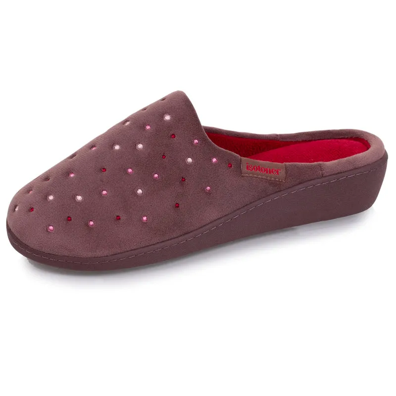 Chaussons Mules Femme Taupe talon
