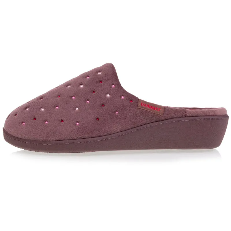 Chaussons Mules Femme Taupe talon