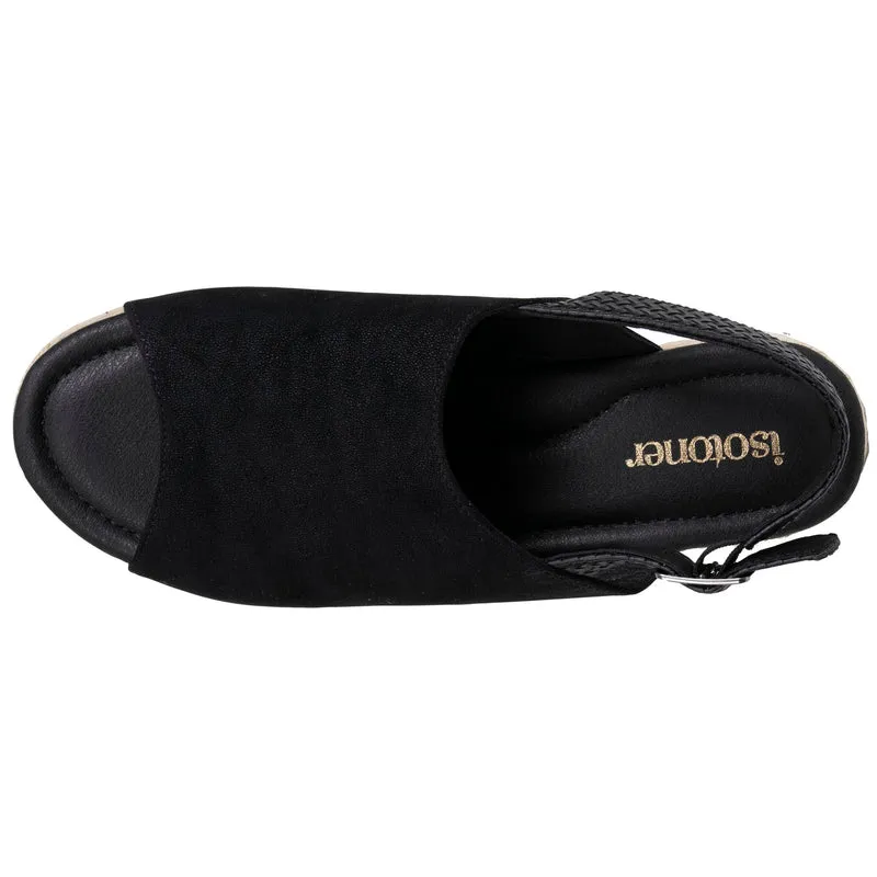 Sandales Femme semelle plateforme corde Noir