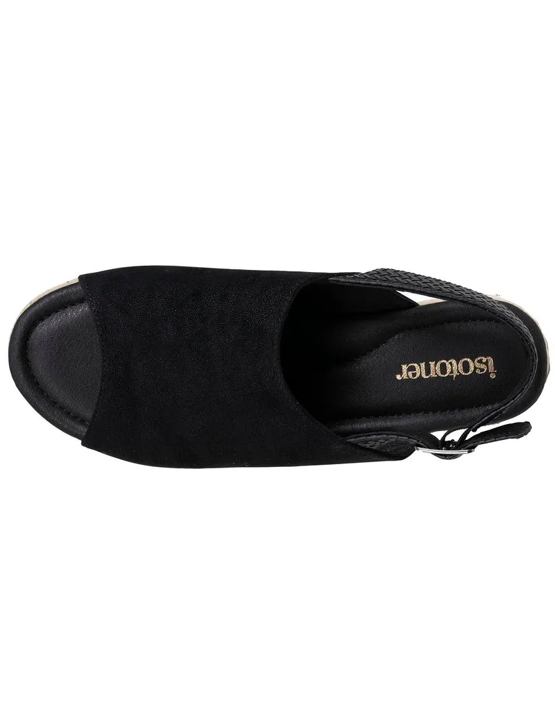 Sandales Femme semelle plateforme corde Noir