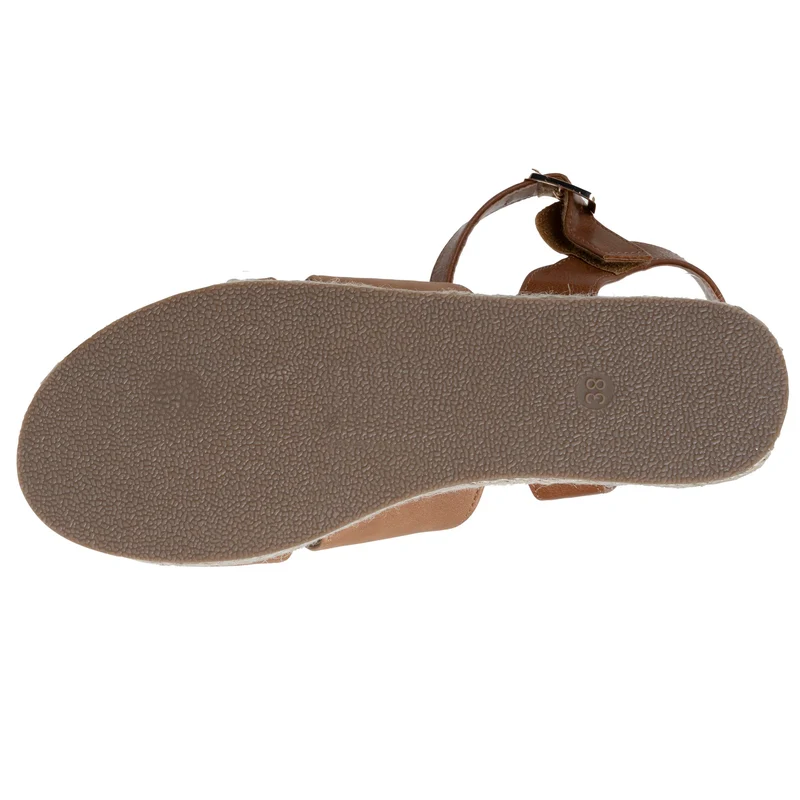 Sandales Femme semelle plateforme corde Camel