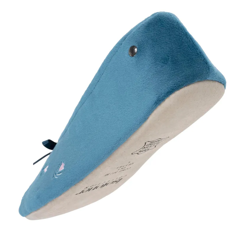 Chaussons ballerines Femme Grand Nœud Bleu fleurs