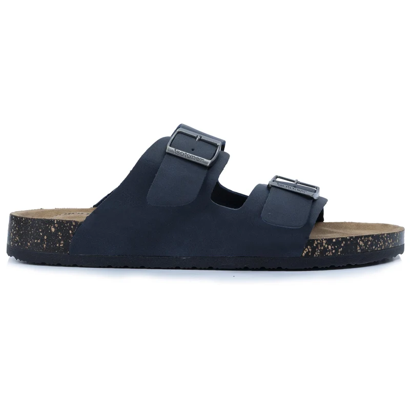Mules sandales Homme double bride Marine