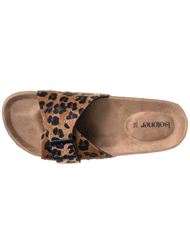 Mules Sandales Femme simple bride Léopard