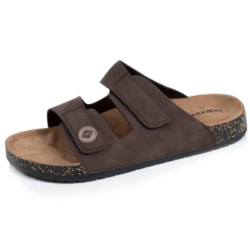 Mules sandales Homme double bride Chocolat