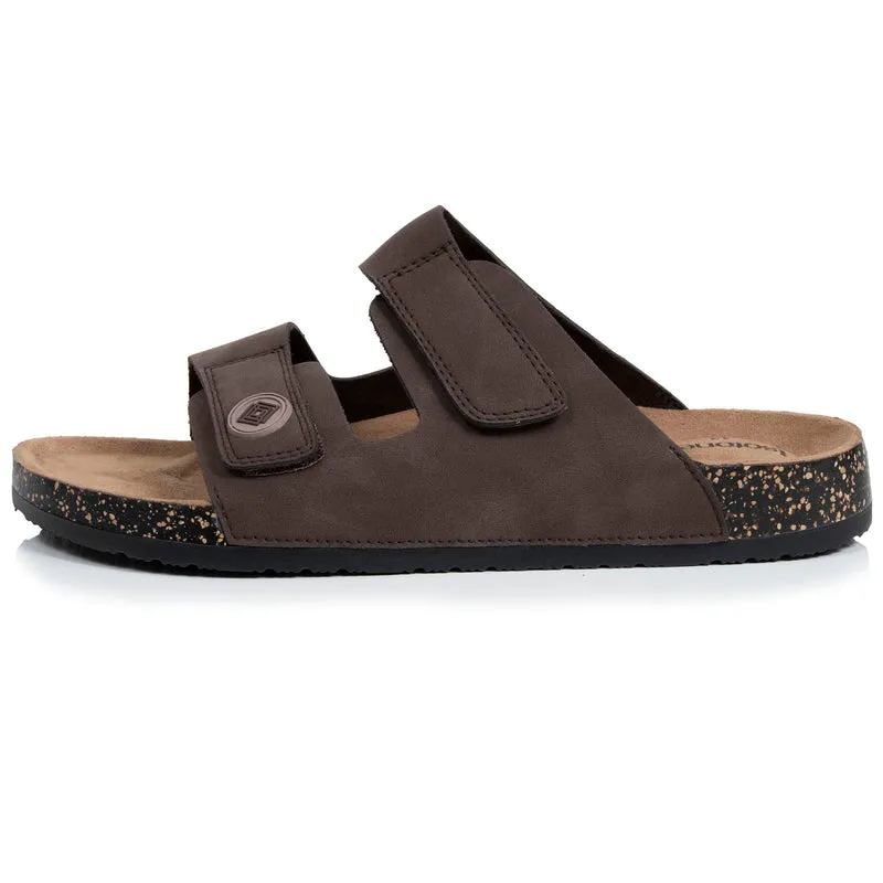 Mules sandales Homme double bride Chocolat