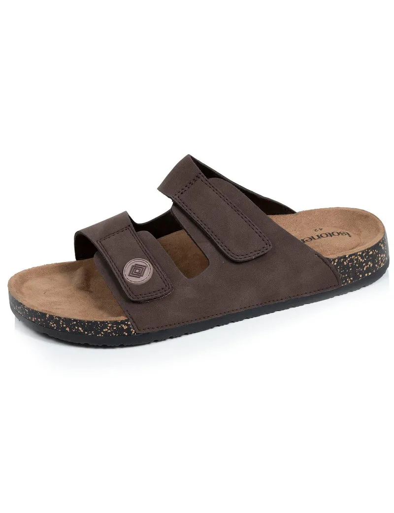 Mules sandales Homme double bride Chocolat