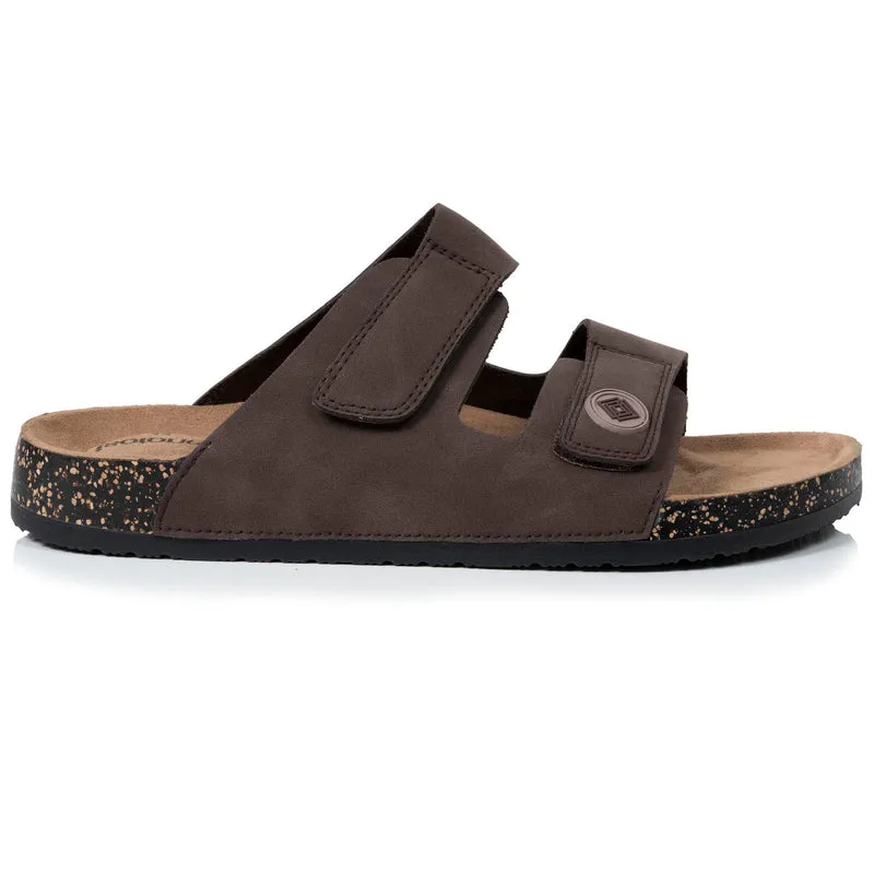 Mules sandales Homme double bride Chocolat