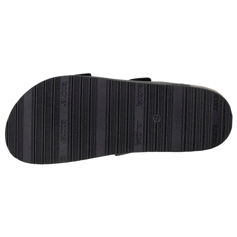 Mules sandales Homme double bride scratch Noir