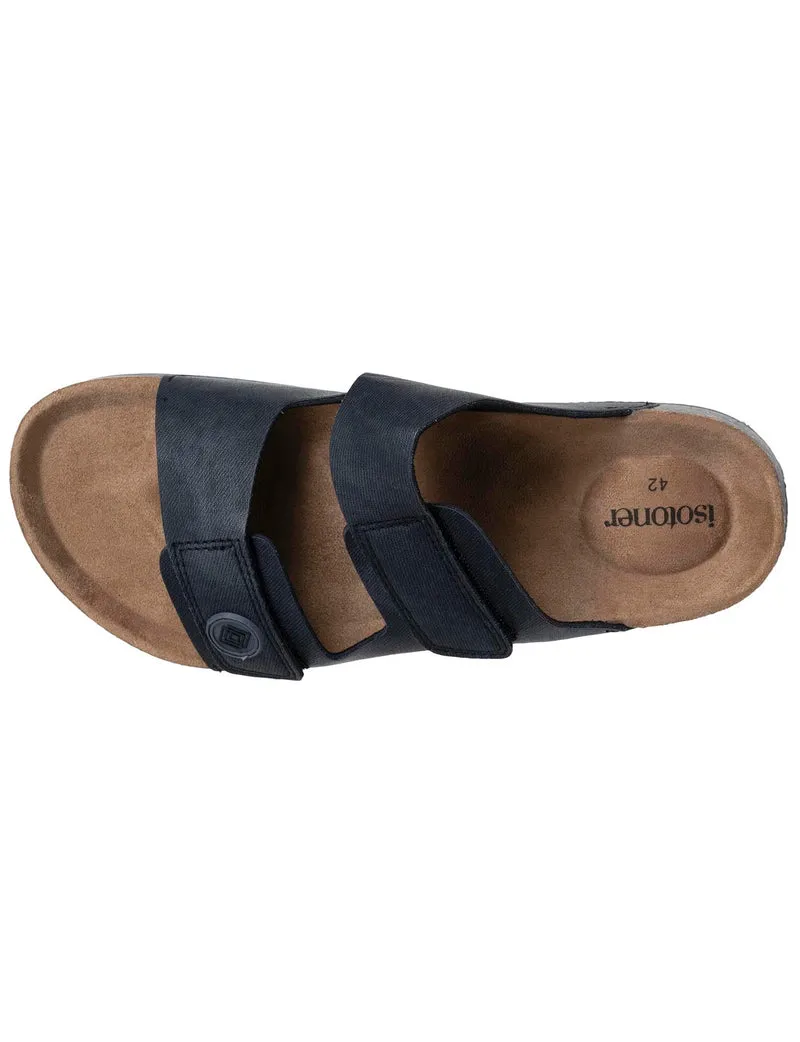 Mules sandales Homme double bride scratch Noir