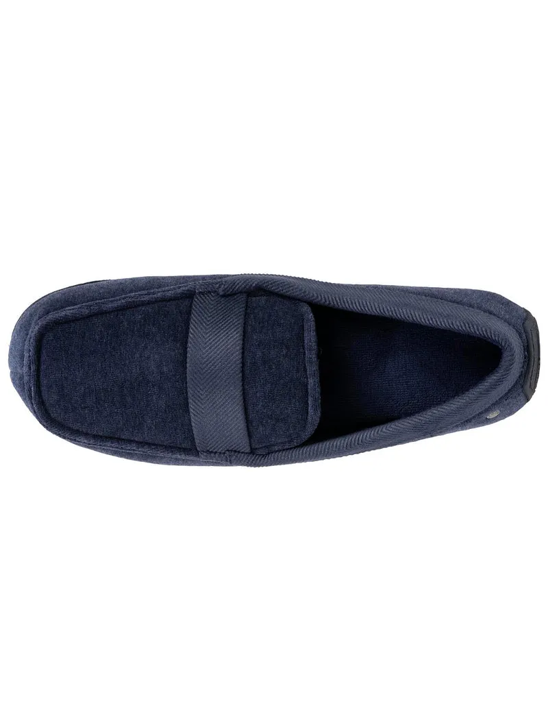 Chaussons mocassins Homme Marine chiné