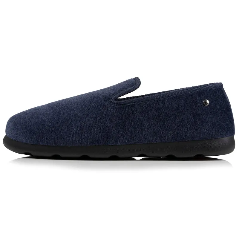 Chaussons charentaises Homme Marine chiné