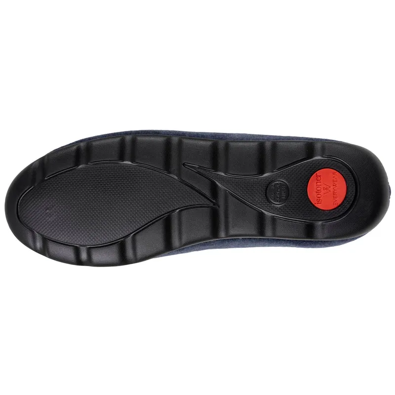 Chaussons charentaises Homme Marine chiné