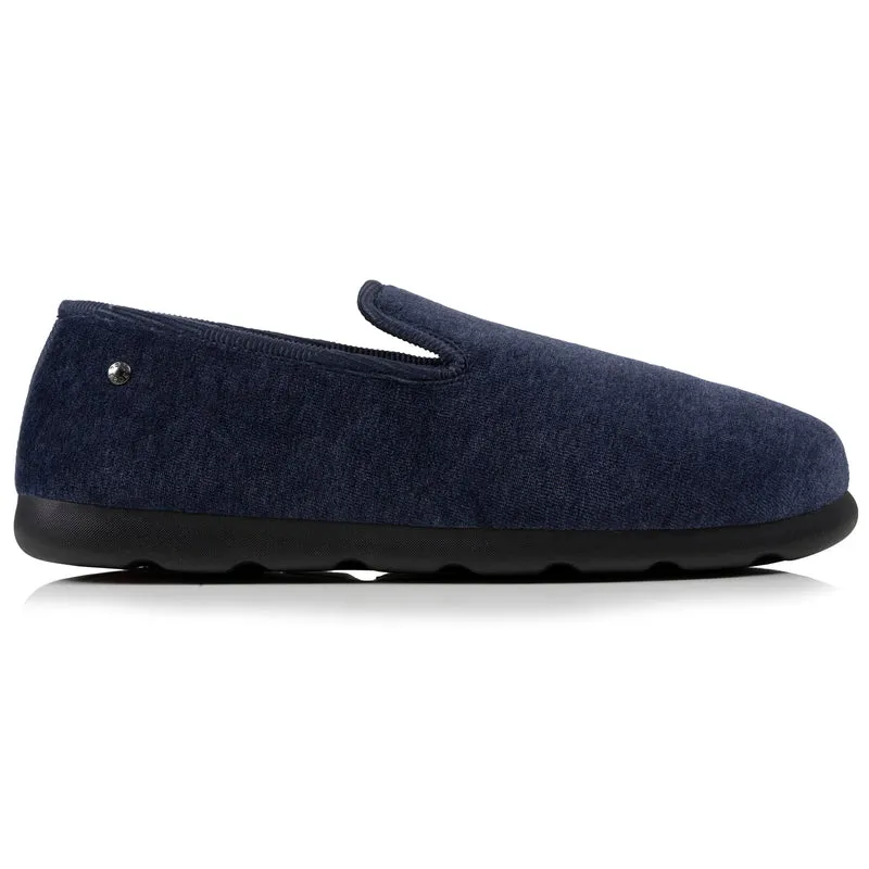 Chaussons charentaises Homme Marine chiné