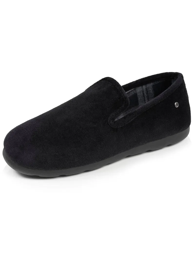 Chaussons charentaises Homme Noir Tartan
