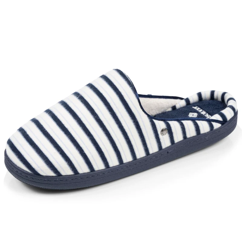 Chaussons mules Femme Rayures bleues