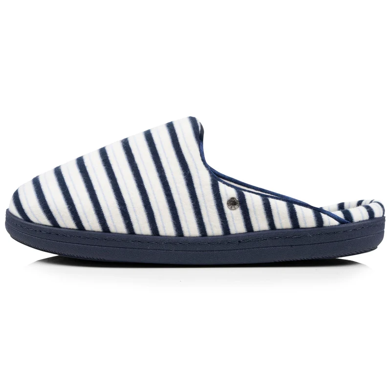 Chaussons mules Femme Rayures bleues