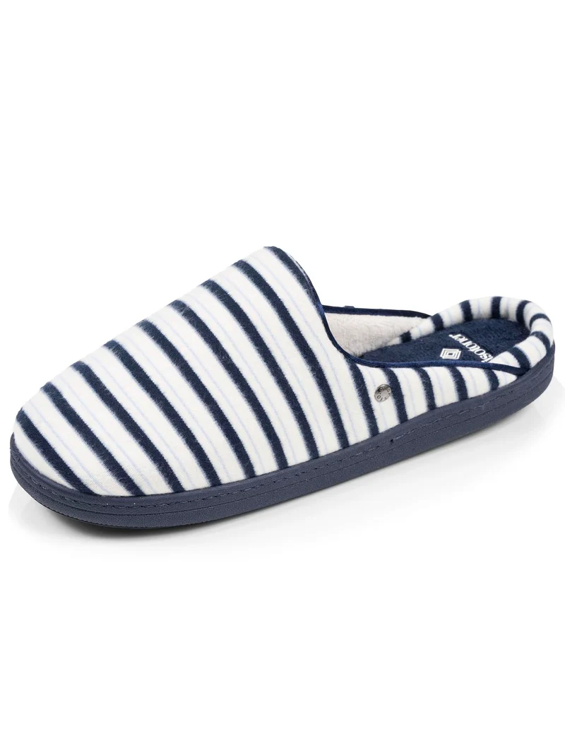 Chaussons mules Femme Rayures bleues