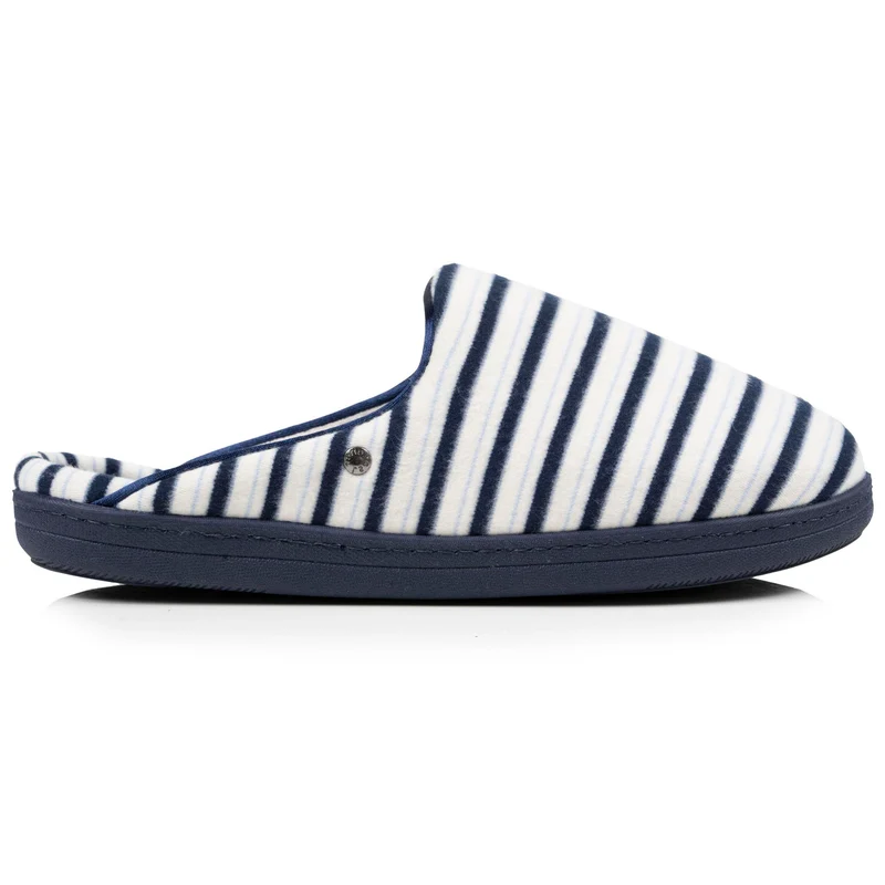 Chaussons mules Femme Rayures bleues