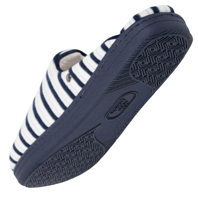 Chaussons mules Femme Rayures bleues