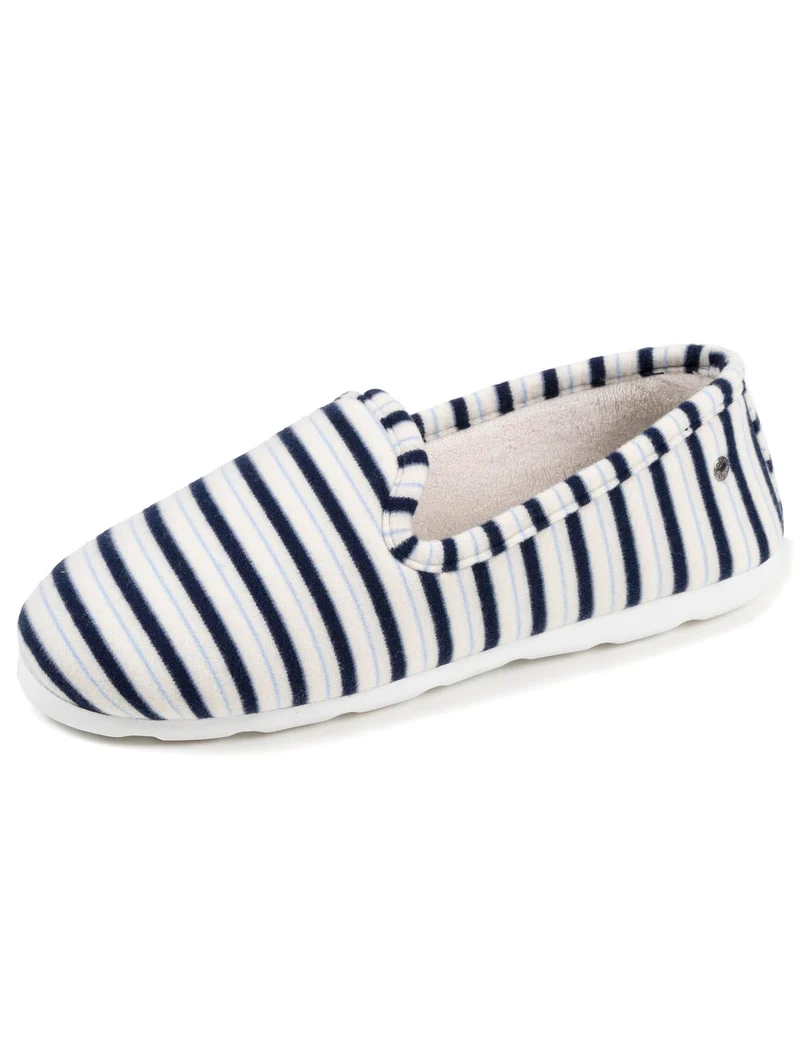 Chaussons charentaises Femme Rayures bleues