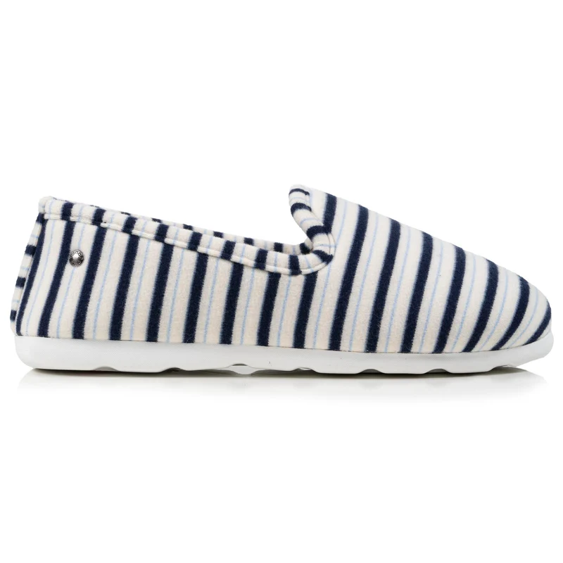Chaussons charentaises Femme Rayures bleues