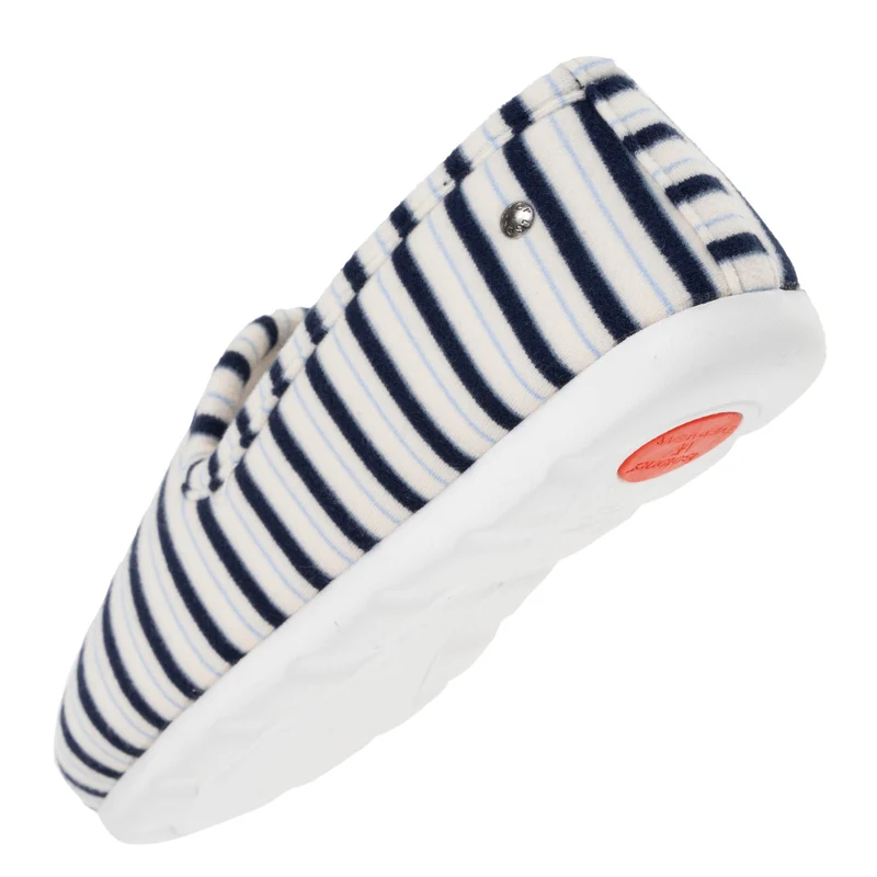 Chaussons charentaises Femme Rayures bleues