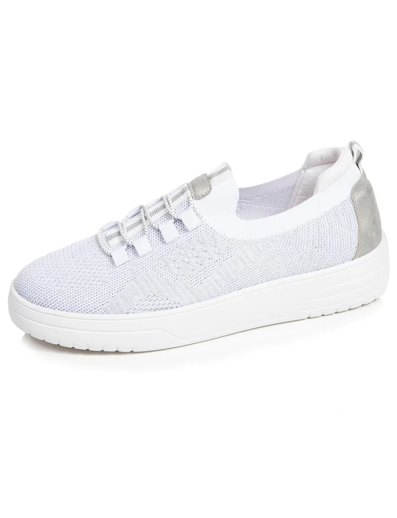 Baskets Femme slip-on talon plateforme Blanc