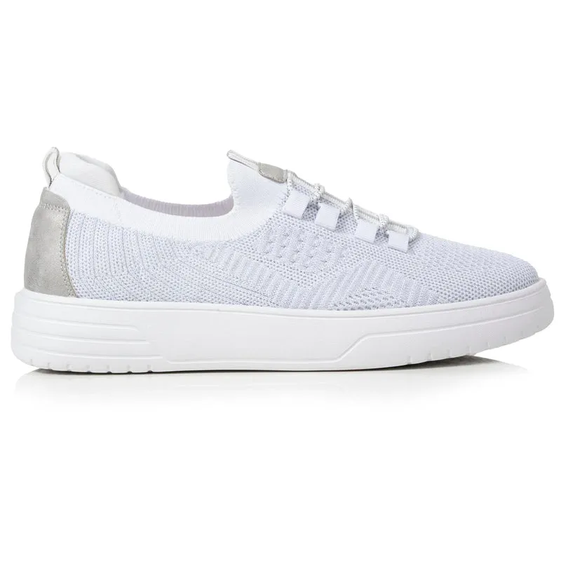 Baskets Femme slip-on talon plateforme Blanc