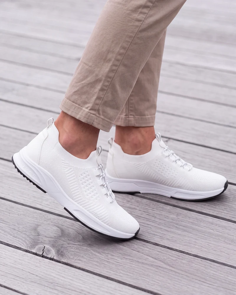 Basket Confort Homme slip-on lacets blanc