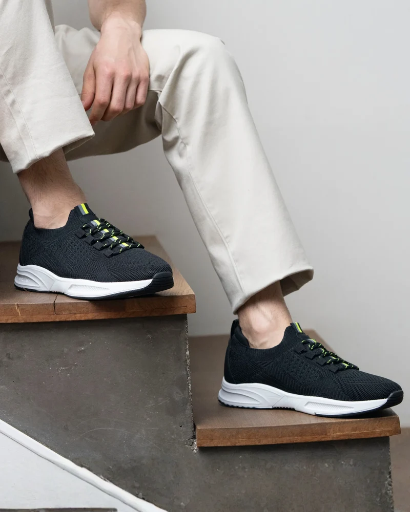 Basket Confort Homme slip-on Noir/jaune