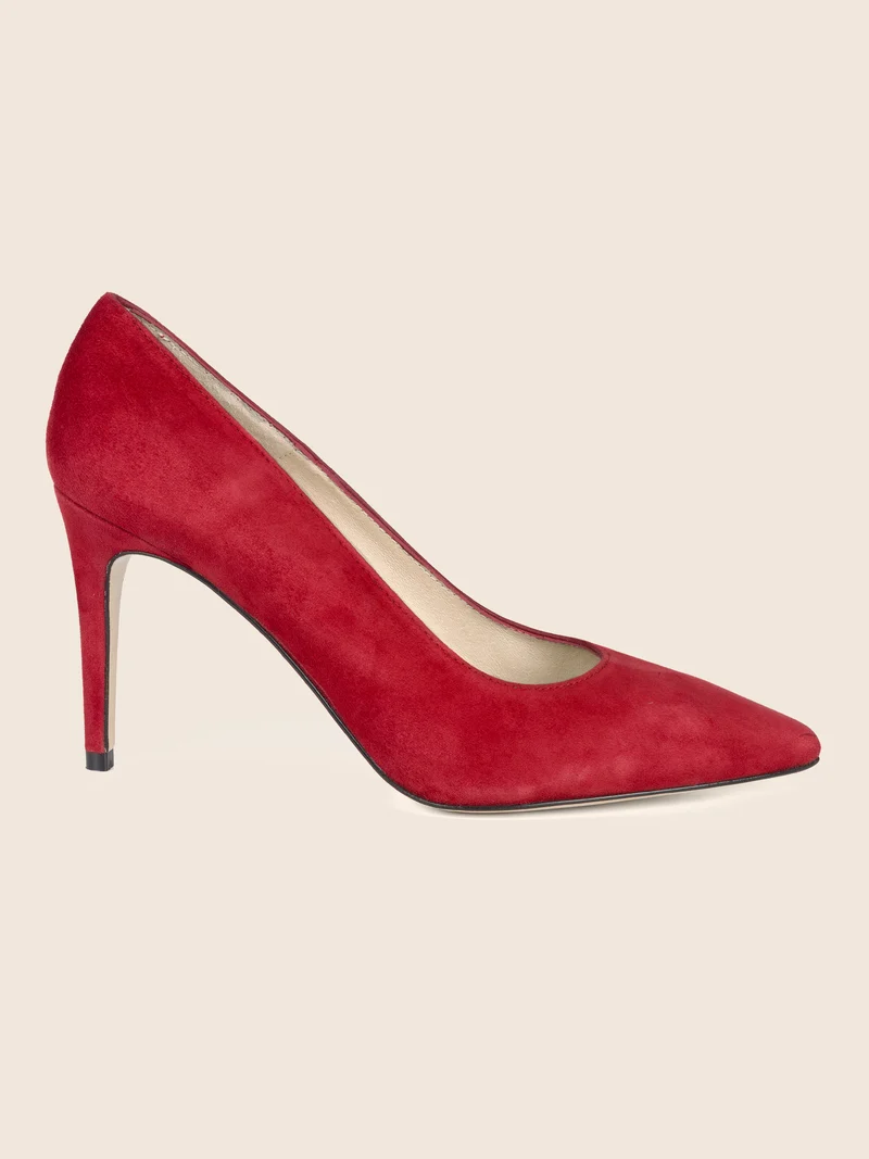 Escarpins cuir daim rouge