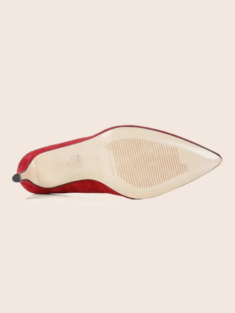 Escarpins cuir daim rouge