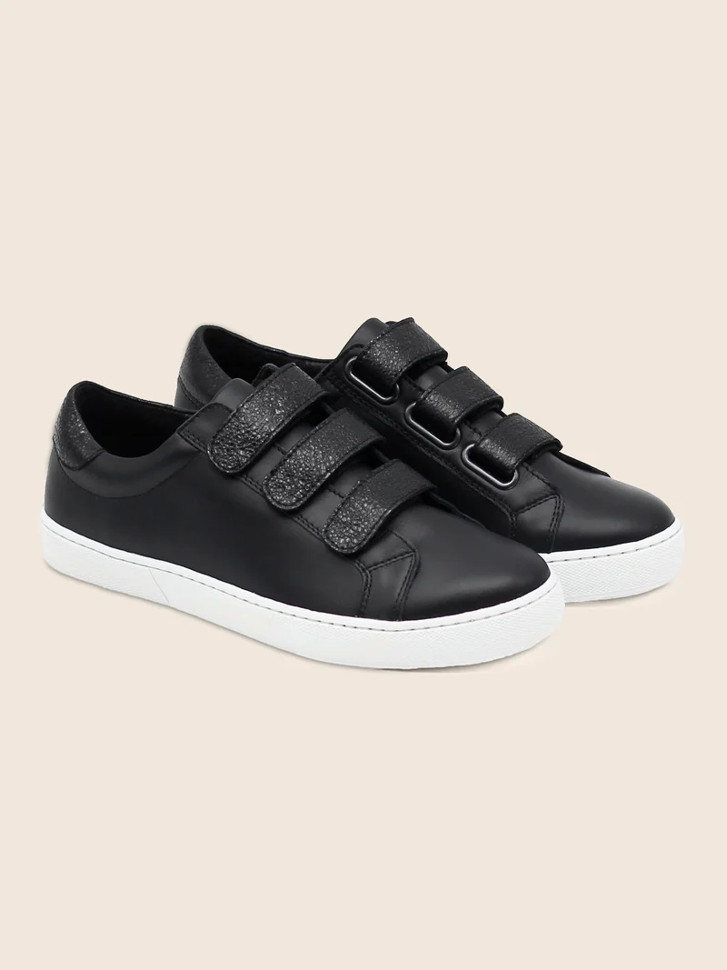 Baskets scratch cuir noir
