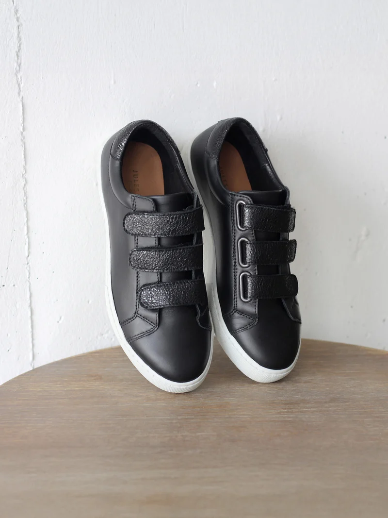Baskets scratch cuir noir