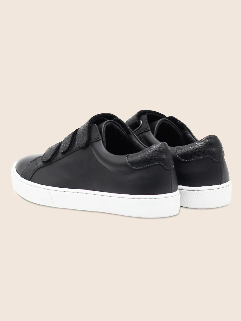 Baskets scratch cuir noir