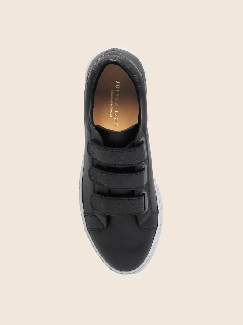 Baskets scratch cuir noir