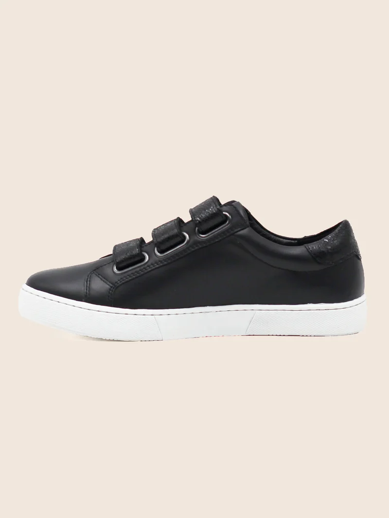 Baskets scratch cuir noir