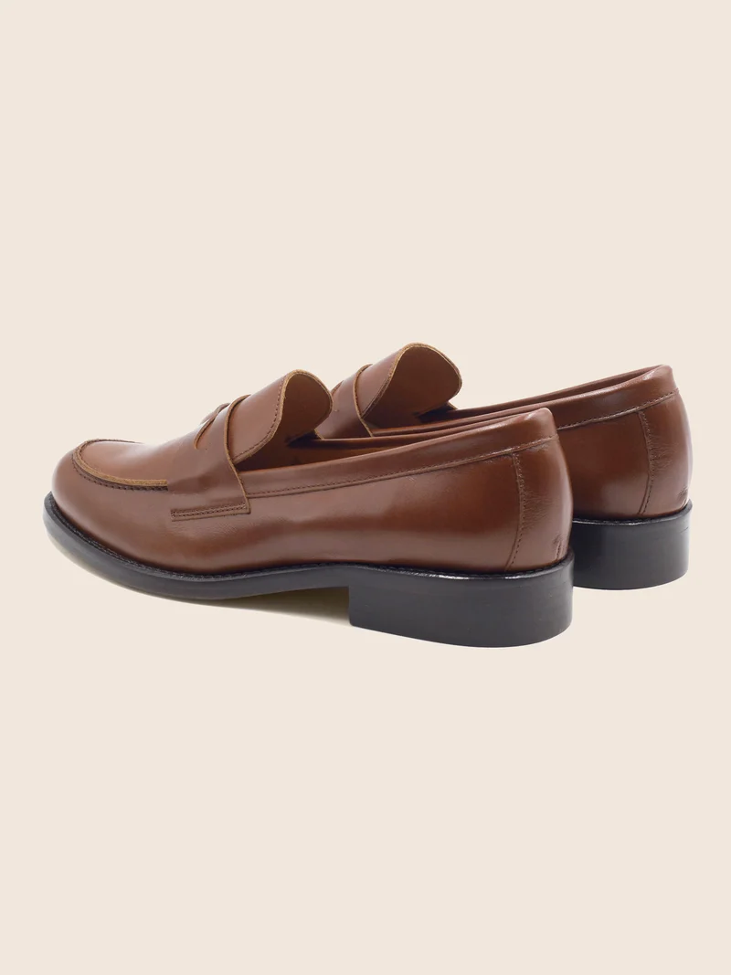 Mocassins cuir camel