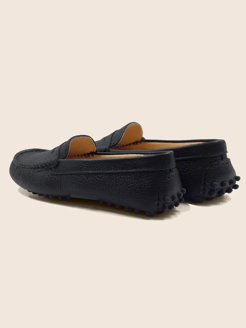 Mocassins cuir grainé noir