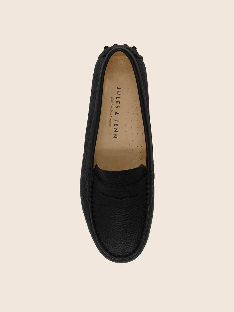 Mocassins cuir grainé noir