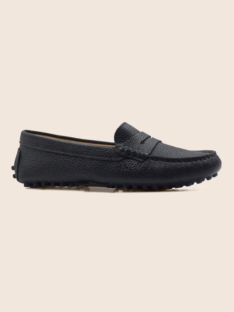 Mocassins cuir grainé noir